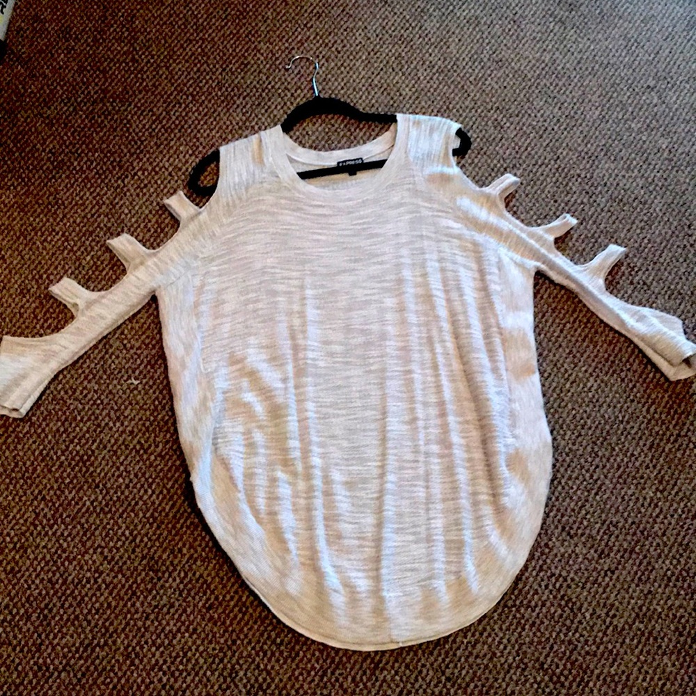 Grey/beige light sweater Express